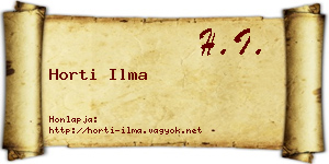 Horti Ilma névjegykártya